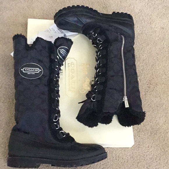 Sz’s 7.5 OR 8 LIBBY BLACK Signature Logo Eyelet Zipper Tall Calf BOOTS EUC A7175 - Picture 7 of 16
